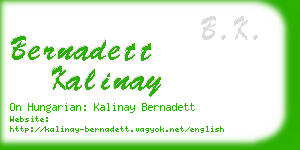 bernadett kalinay business card